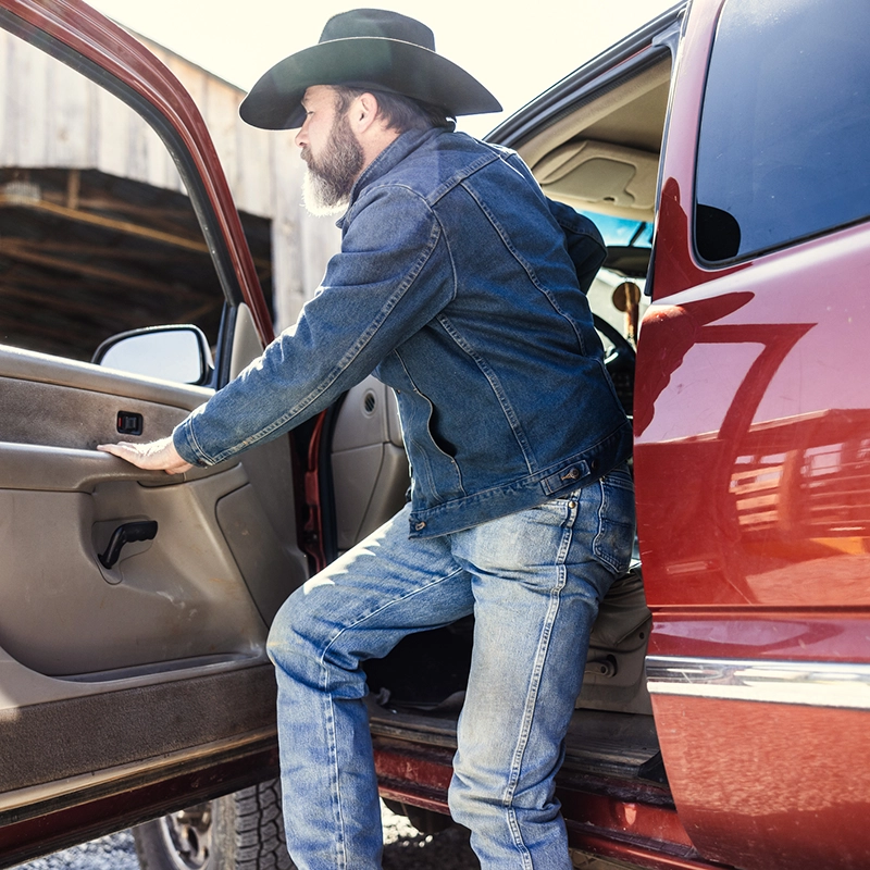 Man getting out of truck